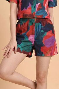 Zivame Woven Loungewear Short Set - Evening Blue — thumbnail 4